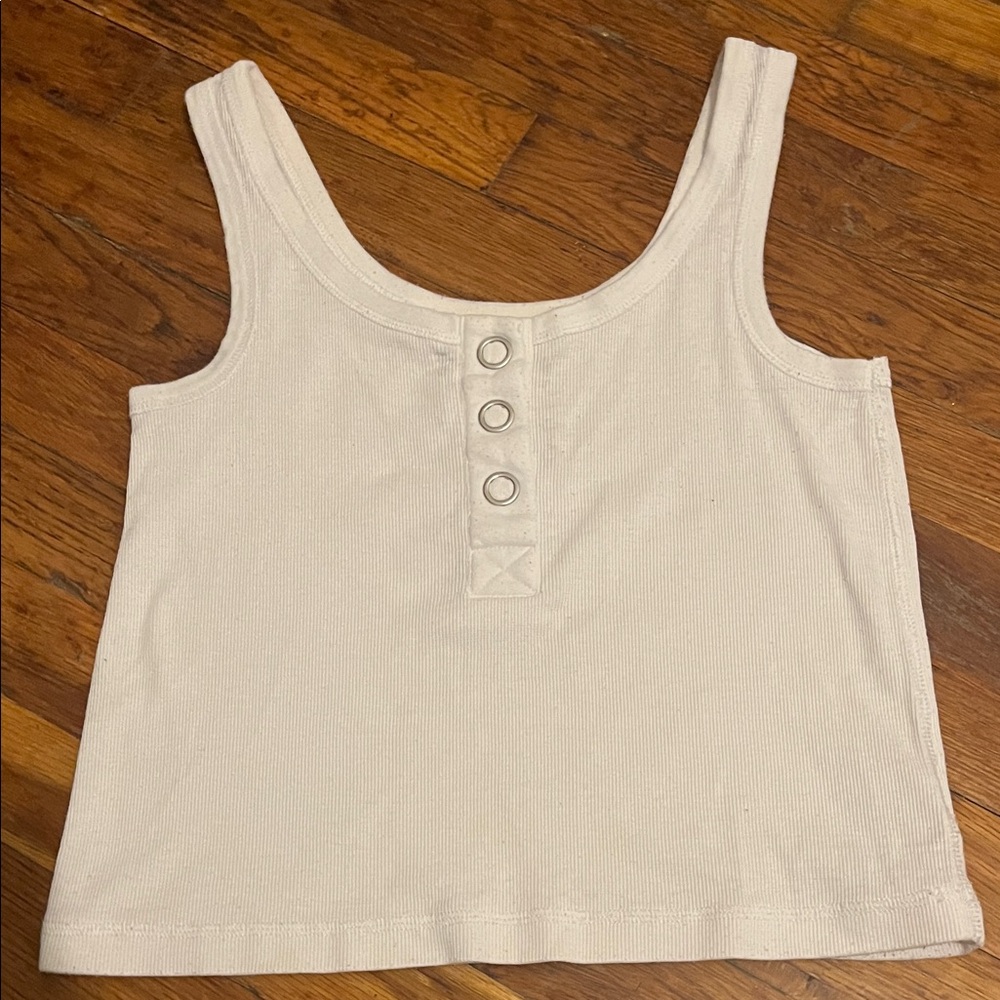 White Button Tank Top